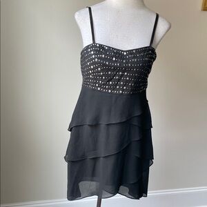 Chic Black Tiered Mini Dress
